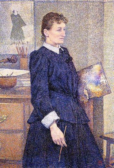Theo Van Rysselberghe Anna Boch in her Atelier oil painting picture